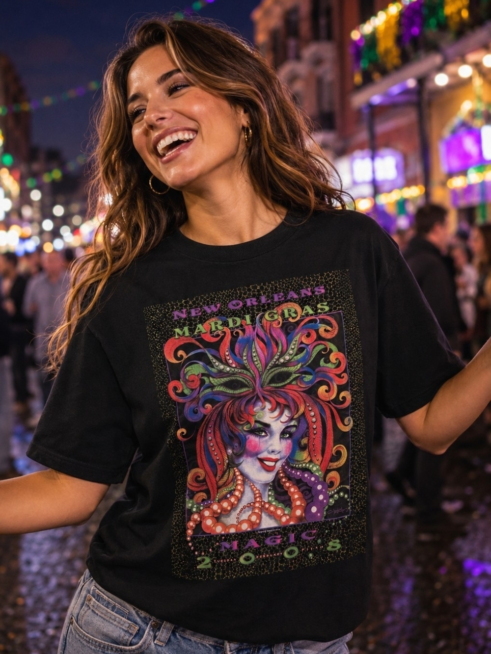 2008 New Orleans Mardi Gras "Magic" Graphic T-Shirt | Never Worn | Small